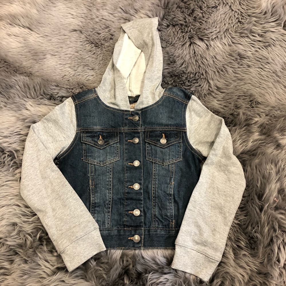 Roebuck & Co. | Girl's Hooded Denim Jacket | Size M (10/12)